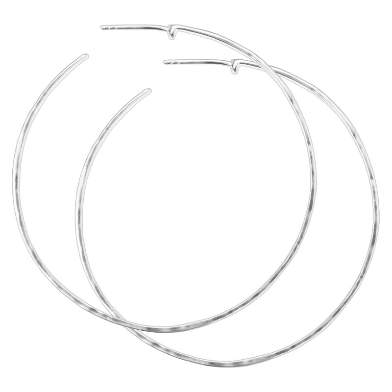 Silpada Hammered .925 Sterling Silver Hoop Earrings for Women, Jewelry Gift Idea, 'Circle Up' - Image 3